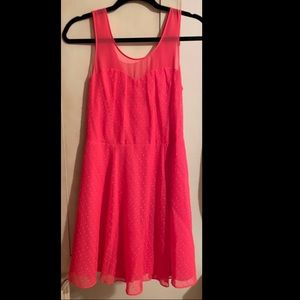 Express Fit & Flare Sleeveless Sheath/mesh dress.